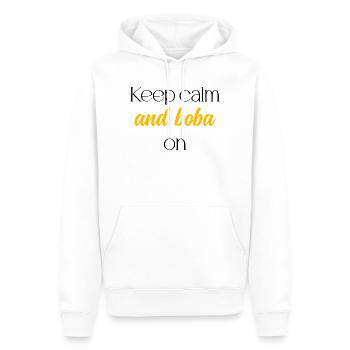Keep Calm And Boba On Funny Bubble Tea Lover	 - Men’s Premium Organic Hoodie - white - Front - Nico (187cm)