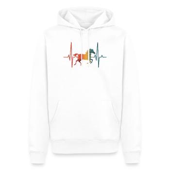 Cheval - Sweat à capuche Premium bio Homme - blanc - Devant - Nico (187cm)