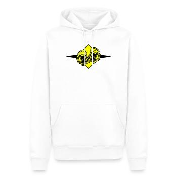 Chope à bière Icône de la bière - Sweat à capuche Premium bio Homme - blanc - Devant - Nico (187cm)