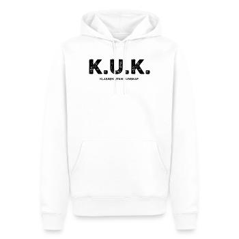 Class Shirts K.U.K. The Class Without Knowledge - Men’s Premium Organic Hoodie - white - Front - Nico (187cm)