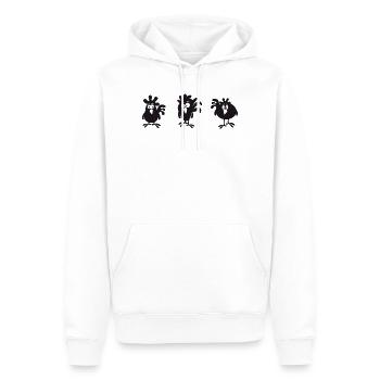 Witzige Vogelkette Illustration - Chicken friends - Männer Premium Bio Hoodie - Weiß - Vorne - Nico (187cm)