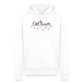 Amoureux des chats Coeur et Pattes - Sweat à capuche Premium bio Homme - blanc - Devant - Nico (187cm)