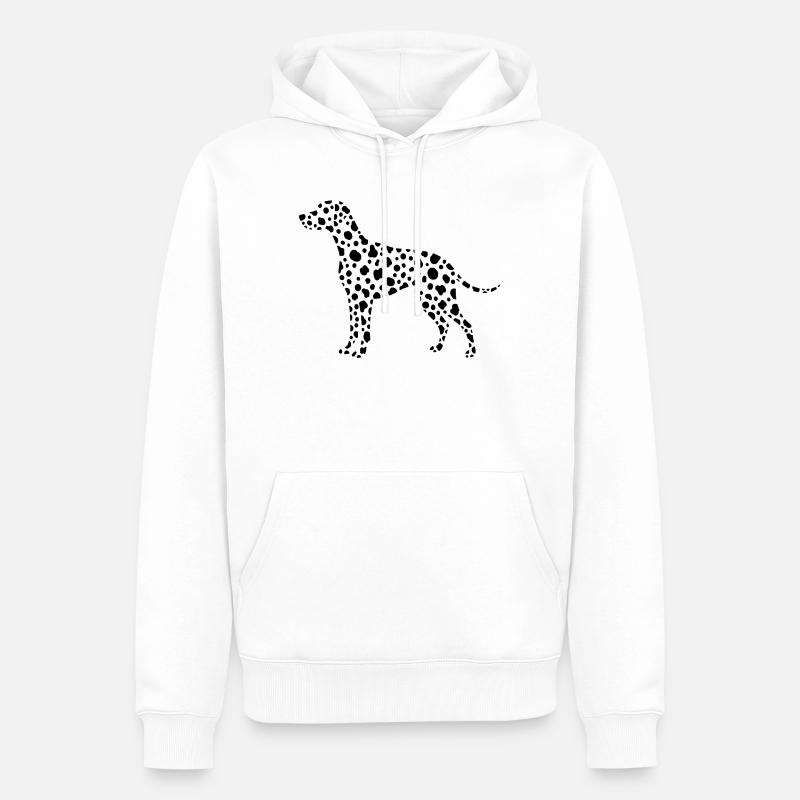 Conception de points de silhouette dalmate - Sweat à capuche Premium bio Homme - blanc