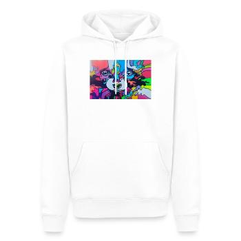 Bunter Waschbär - Männer Premium Bio Hoodie - Weiß - Vorne - Nico (187cm)