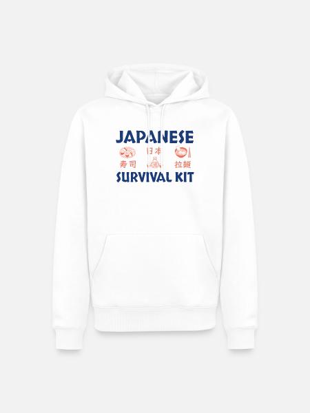 Japanese Sushi Survival Kit Design - Men’s Premium Organic Hoodie - white