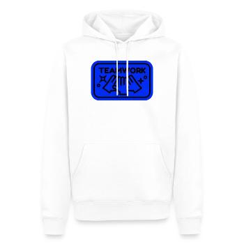 Symbol für Teamzusammenarbeit - Männer Premium Bio Hoodie - Weiß - Vorne - Nico (187cm)
