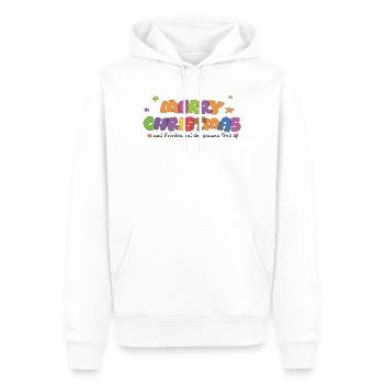 Joyeux Noël et paix dans le monde - Sweat à capuche Premium bio Homme - blanc - Devant - Nico (187cm)