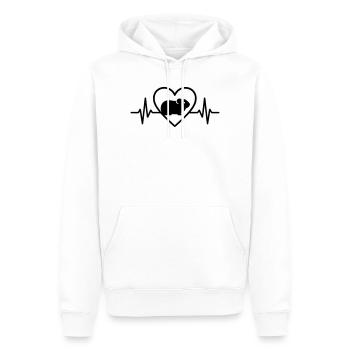 Coeur de cochon d’Inde - Sweat à capuche Premium bio Homme - blanc - Devant - Nico (187cm)