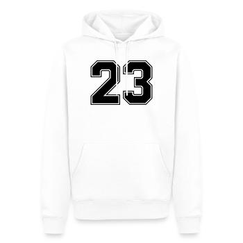 23 Number - Men’s Premium Organic Hoodie - white - Front - Nico (187cm)