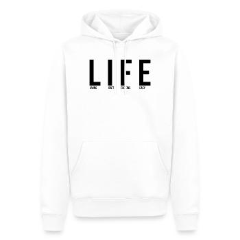 LifeUnfiltered - Männer Premium Bio Hoodie - Weiß - Vorne - Nico (187cm)