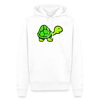 Schildkröte langer Hals lächelt glücklich lustig - Männer Premium Bio Hoodie - Weiß - Vorne - Nico (187cm)