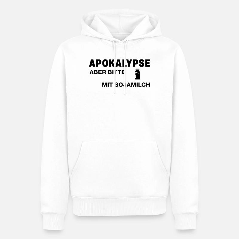 Apokalypse – aber bitte mit Sojamilch - Männer Premium Bio Hoodie - Weiß