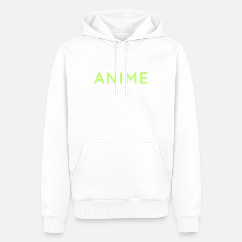 Anime Weekend Plans Conception graphique - Sweat à capuche Premium bio Homme - blanc