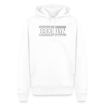 Horizon créatif de Brooklyn City - Sweat à capuche Premium bio Homme - blanc - Devant - Nico (187cm)
