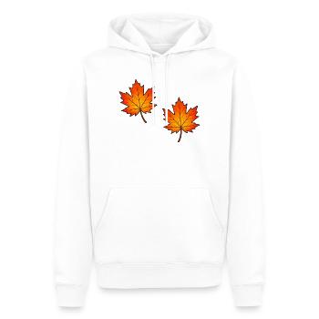 Illustration de feuilles d’érable d’automne - Sweat à capuche Premium bio Homme - blanc - Devant - Nico (187cm)