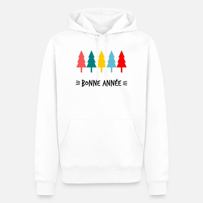 SAPIN. BONNE ANNEE. SAINT SYLVESTRE - Sweat à capuche Premium bio Homme - blanc