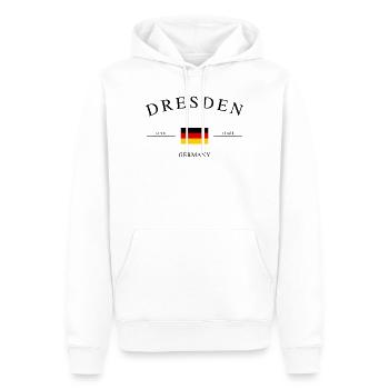 Dresde, Allemagne – Souvenir et cadeau des Fêtes - Sweat à capuche Premium bio Homme - blanc - Devant - Nico (187cm)