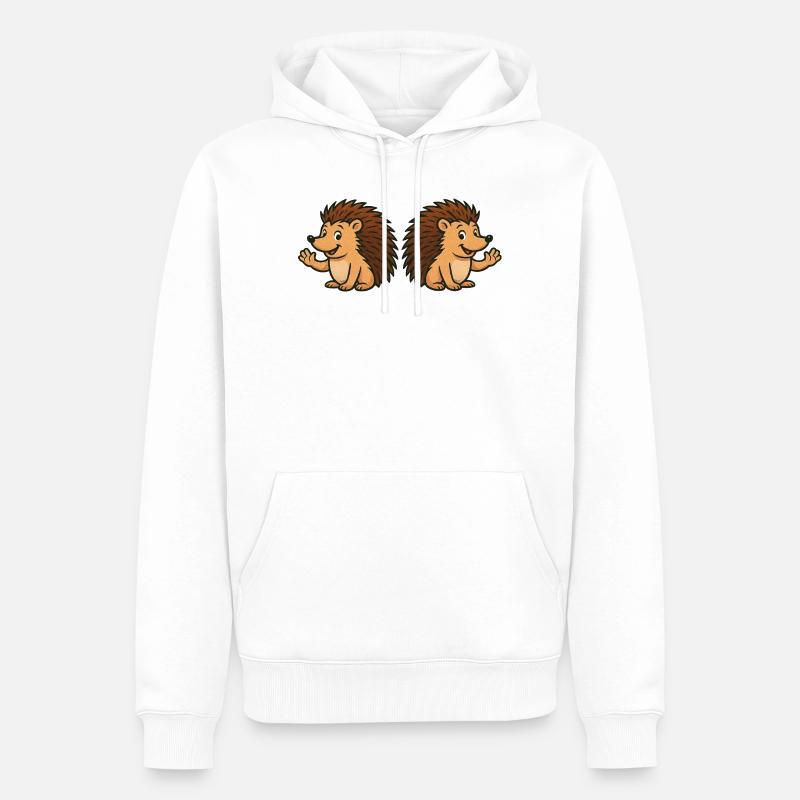 Niedliche Igel  Comic - Männer Premium Bio Hoodie - Weiß