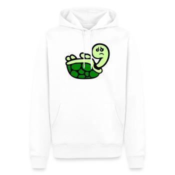 Tortue renversée sur le dos, triste - Sweat à capuche Premium bio Homme - blanc - Devant - Nico (187cm)