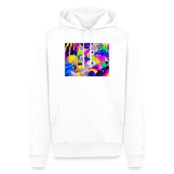 Illustration de géométrie psychédélique colorée - Sweat à capuche Premium bio Homme - blanc - Devant - Nico (187cm)
