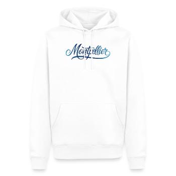 Jeu de couleurs abstrait de Montpellier sur le streetwear - Sweat à capuche Premium bio Homme - blanc - Devant - Nico (187cm)