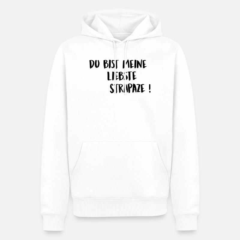 Strapaze - Männer Premium Bio Hoodie - Weiß