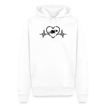 Ratte Herz - Männer Premium Bio Hoodie - Weiß - Vorne - Nico (187cm)