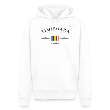 Timișoara, Roumanie – Souvenir et cadeau de vacances - Sweat à capuche Premium bio Homme - blanc - Devant - Nico (187cm)