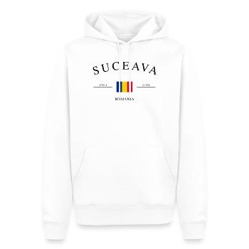 Suceava Roumanie – Souvenir et cadeau de vacances - Sweat à capuche Premium bio Homme - blanc - Devant - Nico (187cm)