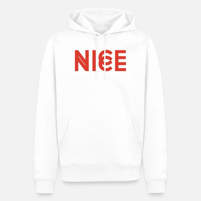Nice Nice - Sweat à capuche Premium bio Homme - blanc