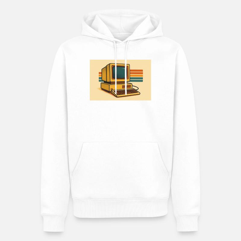 Retro Computer 80er - Männer Premium Bio Hoodie - Weiß