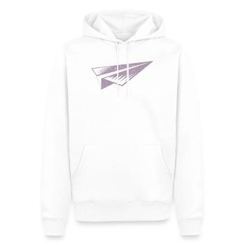 Silhouette d'avion en papier style grunge - Sweat à capuche Premium bio Homme - blanc - Devant - Nico (187cm)