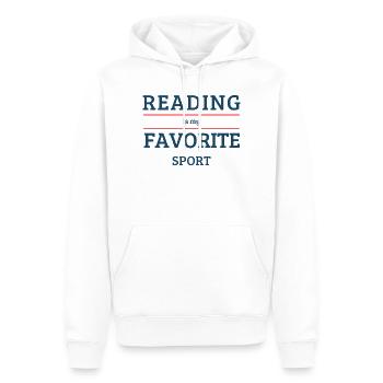 Lesen ist mein Lieblingssport für Buchliebhaber - Männer Premium Bio Hoodie - Weiß - Vorne - Nico (187cm)
