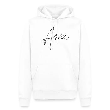 anna / handschrift design - Männer Premium Bio Hoodie - Weiß - Vorne - Nico (187cm)