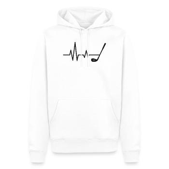 Conception de motif de golf Heartbeat - Sweat à capuche Premium bio Homme - blanc - Devant - Nico (187cm)