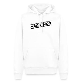 marathon - Men’s Premium Organic Hoodie - white - Front - Nico (187cm)