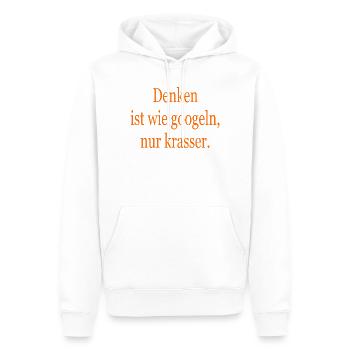 Think - Men’s Premium Organic Hoodie - white - Front - Nico (187cm)