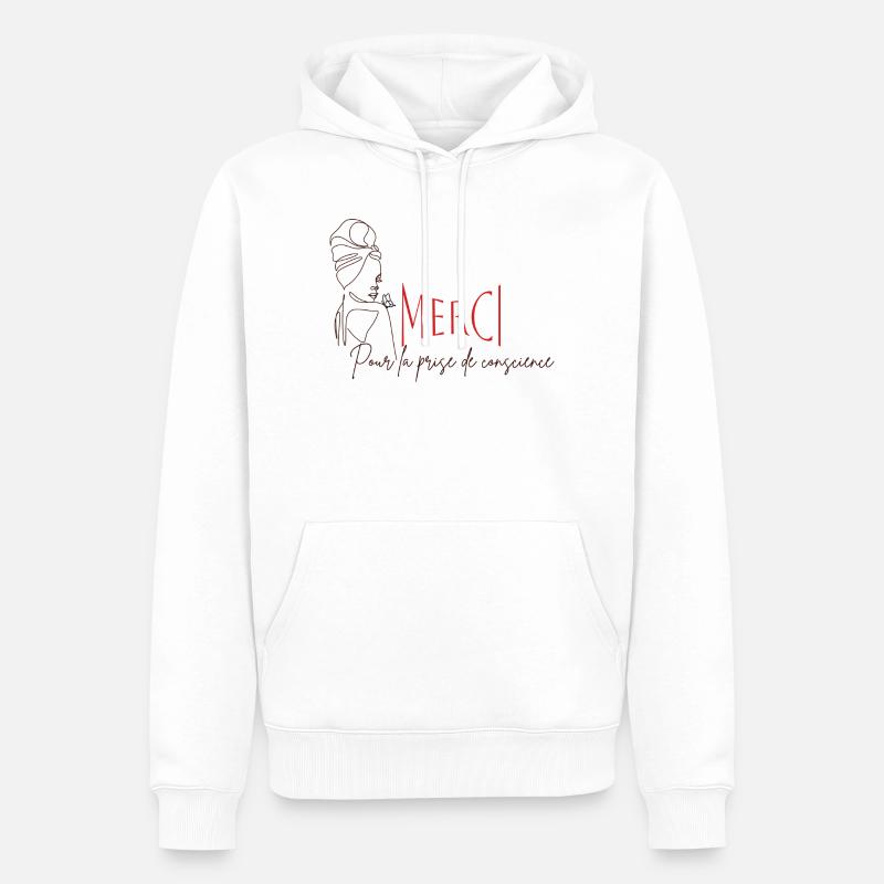 Merci pour la prise de conscience - Sweat à capuche Premium bio Homme - blanc