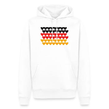 Deutschland Flagge Herz Kachel Design - Männer Premium Bio Hoodie - Weiß - Vorne - Nico (187cm)