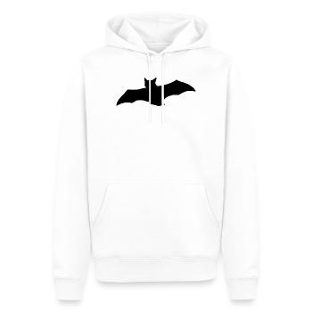 Fledermaus Gothic: Symbol für Nacht & Freiheit - Männer Premium Bio Hoodie - Weiß - Vorne - Nico (187cm)