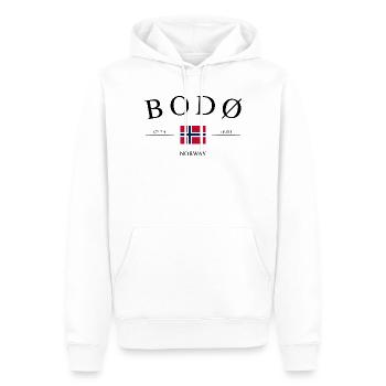 Bodø Norwegen – Urlaub Souvenir & Geschenk - Männer Premium Bio Hoodie - Weiß - Vorne - Nico (187cm)