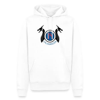 14 Calvadosium - Männer Premium Bio Hoodie - Weiß - Vorne - Nico (187cm)