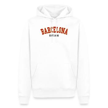 Barcelona_Est_1965 - Sweat à capuche Premium bio Homme - blanc - Devant - Nico (187cm)