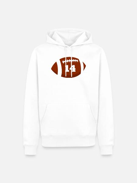 Number 14 Rugby - 14th Anniversary Rugby - Men’s Premium Organic Hoodie - white