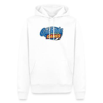 CaliGames - Men’s Premium Organic Hoodie - white - Front - Nico (187cm)