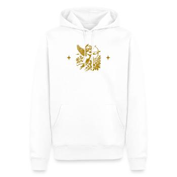 Cupid Doré et Fleurs - Sweat à capuche Premium bio Homme - blanc - Devant - Nico (187cm)