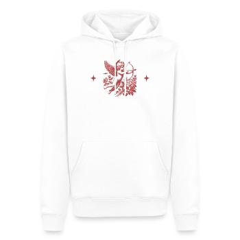 Cupidon Floral Arc - Sweat à capuche Premium bio Homme - blanc - Devant - Nico (187cm)