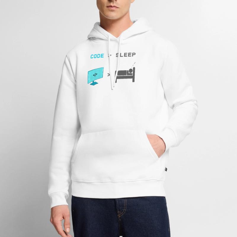 Code vs Sleep: Coder im Schlafmodus Männer Premium Bio Hoodie