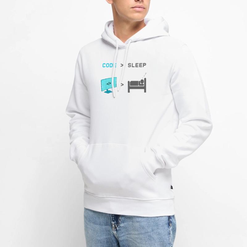 Code vs Sleep: Coder in Sleep Mode Men’s Premium Organic Hoodie