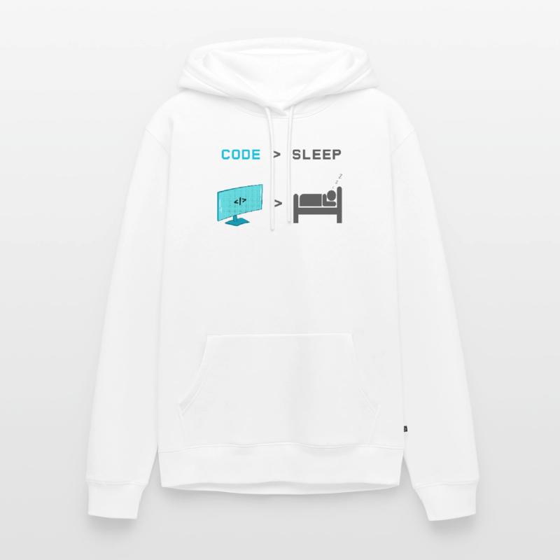 Code vs Sleep: Coder im Schlafmodus Männer Premium Bio Hoodie